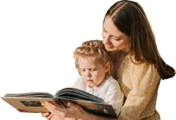 Parent reading to a child